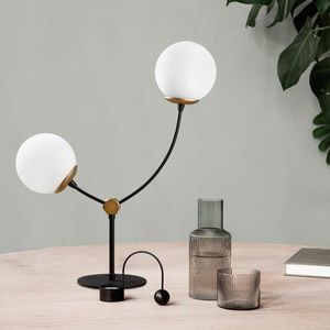Lampa de masa, Tatum, 584TTM1720, Metal, Alb/Negru imagine