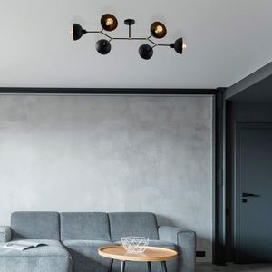 Lustra, Tatum, 584TTM1239, Metal, Negru imagine