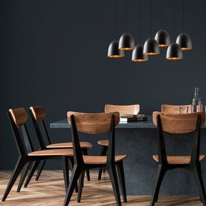 Lustra, Tatum, 584TTM1367, Metal, Negru imagine