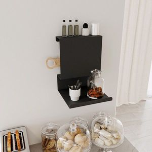 Raft de perete, Cerritos, Brano, 25x23x33 cm, Metal, Negru imagine