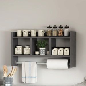 Raft de perete, Inarch, Asya, 63.6x35x14.6 cm, PAL, Antracit imagine