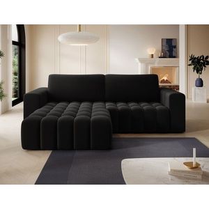 Coltar extensibil stanga 4 locuri ELTAP, Bon-10, Bonett, 250x175x92 cm, lemn/poliester, negru imagine
