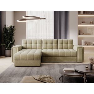 Coltar extensibil reversibil 3 locuri ELTAP, Blenvi, 260x150x82 cm, lemn/poliester, bej deschis imagine