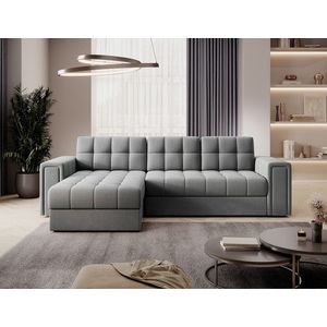 Coltar extensibil reversibil 3 locuri ELTAP, Blenvi, 260x150x82 cm, lemn/poliester, gri imagine