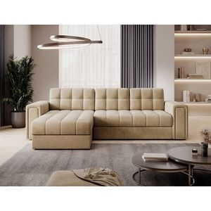 Coltar extensibil reversibil 3 locuri ELTAP, Blenvi, 260x150x82 cm, lemn/poliester, bej inchis imagine