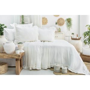 Set cuvertura pique dubla, Martha - Cream, Şaheser, Bumbac imagine