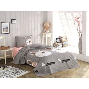 Set cuvertura pique dubla 3 piese, Tavşancık, Eponj Home, Bumbac imagine