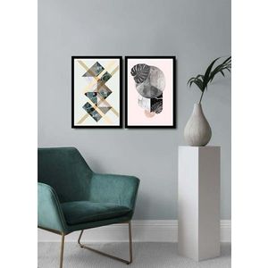Set 2 tablouri decorative, Alpha Wall, New World, 36x51 cm imagine