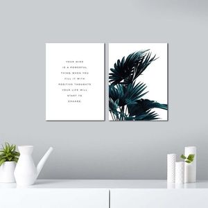 Set 2 tablouri decorative, Alpha Wall, Powerful Mind, 30x40 cm imagine