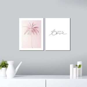 Set 2 tablouri decorative, Alpha Wall, All you need is Love, 30x40 cm imagine