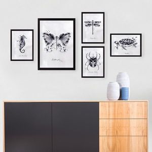 Set 5 tablouri decorative, SET_017, Lulu, 24x29 cm/34x44 cm, plastic imagine