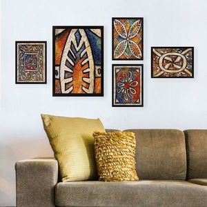 Set 5 tablouri decorative, SET_057, Lulu, 24x29 cm/34x44 cm, plastic imagine