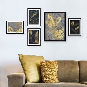 Set 5 tablouri decorative, SET_066, Lulu, 24x29 cm/34x44 cm, plastic imagine