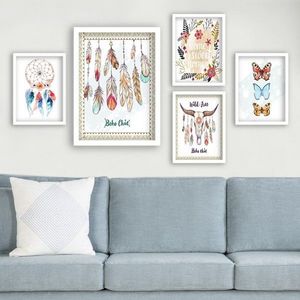 Set 5 tablouri decorative, SET_116, Lulu, 24x29 cm/34x44 cm, plastic imagine
