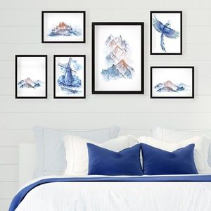 Set 6 tablouri decorative, SET_0100, Lulu, 24x29 cm/24x44 cm, plastic imagine