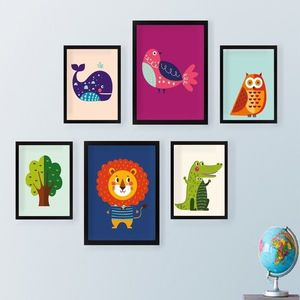 Set 6 tablouri decorative, SET_089, Lulu, 24x29 cm/24x44 cm, plastic imagine