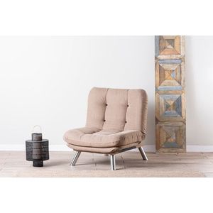 Fotoliu extensibil Misa Solo, Futon, 135x88 cm, metal, mink imagine