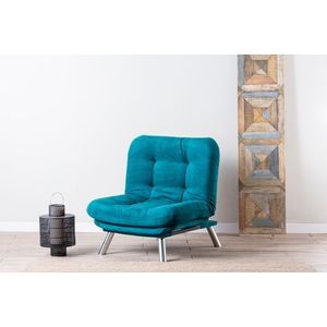 Fotoliu extensibil Misa Solo, Futon, 135x88 cm, metal, verde petrol imagine