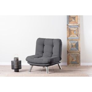 Fotoliu extensibil Misa Solo, Futon, 135x88 cm, metal, gri imagine