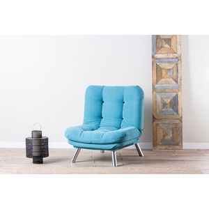 Fotoliu extensibil Misa Solo, Futon, 135x88 cm, metal, turcoaz imagine