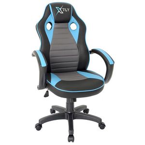 Scaun de birou, Seatix, XFly, 66x121x65 cm, Poliuretan, Albastru/Negru imagine