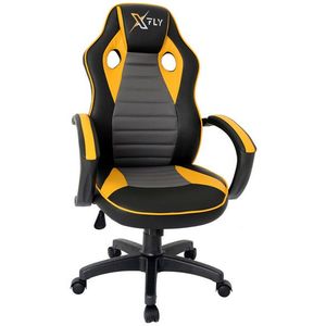 Scaun de birou, Seatix, XFly, 66x121x65 cm, Poliuretan, Galben/Negru imagine