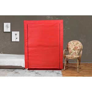 Dulap pentru haine, Valovi, Bez, 118x158x45 cm, Textil, Rosu imagine