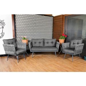 Set mobilier de gradina, Valovi, Violet, Metal, Gri imagine
