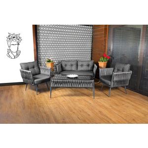 Set mobilier de gradina, Valovi, Violet, Metal, Gri imagine