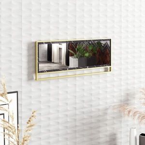 Oglinda decorativa, Zena Home, Polka, PAL, Aur/Negru imagine