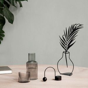 Decoratiune, Flowerpot, 20x39 cm, Metal, Negru imagine