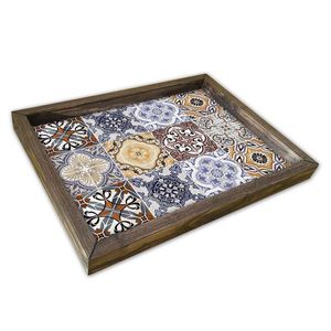Tava pentru servire, AT-002, 30x40 cm, MDF , Multicolor imagine