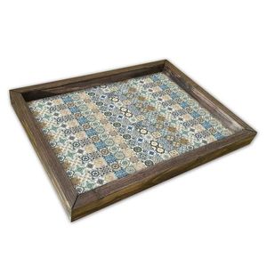 Tava pentru servire, AT-005, 30x40 cm, MDF , Multicolor imagine