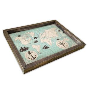 Tava pentru servire, AT-006, 30x40 cm, MDF , Multicolor imagine