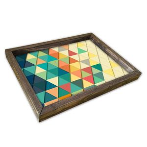 Tava pentru servire, AT-015, 30x40 cm, MDF , Multicolor imagine
