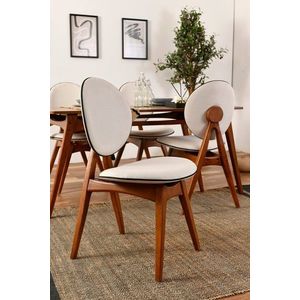 Set 2 scaune, Vow Chair, Touch v2, 54 x 93 x 55 cm, lemn de carpen, crem imagine