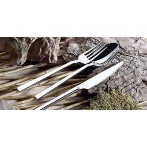 Set tacamuri Çubuk24, Dynasty, 24 piese, inox, argintiu imagine