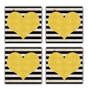 Set 4 suporturi de pahar TBA426789100, Taylor, 10x10x1 cm, piatra, multicolor imagine