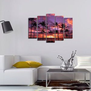 Set 5 tablouri decorative, 5PATHW-1, Canvas, 19 x 70 cm, Multicolor imagine