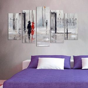 Set 5 tablouri decorative, 5PMDF-64, MDF , 20 x 60 cm, Multicolor imagine