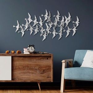 Decoratiune de perete, Martılar 2, Metal, Dimensiune: 124 x 59 cm, Multicolor imagine