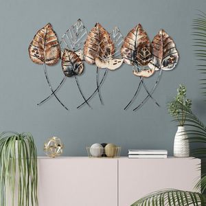 Decoratiune de perete, Casting Leaf 2, Metal, Dimensiune: 112 x 67 cm, Multicolor imagine