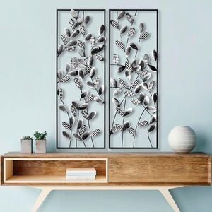 Decoratiune de perete, Olips, Metal, 32 x 90 cm, 2 piese, Multicolor imagine