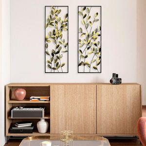 Decoratiune de perete, Olips 2, Metal, 32 x 90 cm, 2 piese, Multicolor imagine