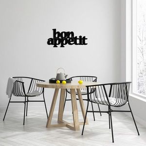 Decoratiune de perete, Bon Appetit 2, metal, 59 x 27 cm, negru imagine