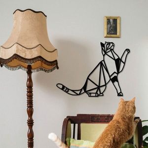 Decoratiune de perete, Cat Metal Decor, metal, 51 x 36 cm, negru imagine