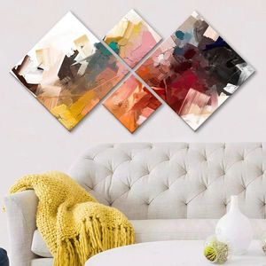Set 4 tablouri decorative, 4MDF1421588813, MDF, Imprimat UV, Multicolor imagine