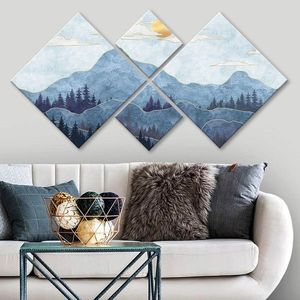 Set 4 tablouri decorative, 4MDF1469396954, MDF, Imprimat UV, Multicolor imagine