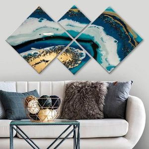 Set 4 tablouri decorative, 4MDF1918811219, MDF, Imprimat UV, Multicolor imagine