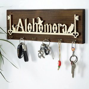 Suport pentru chei, LAZ157, Lemn masiv, Dimensiune: 40 x 14 x 3 cm, Multicolor imagine